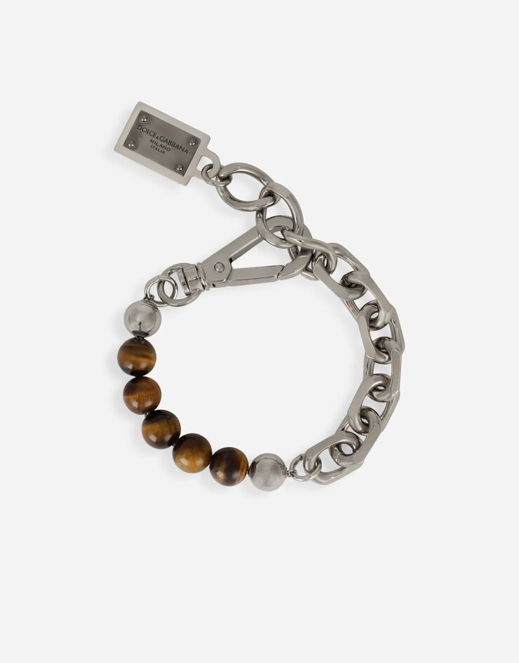 Bracelet with logo plate and stones - 1