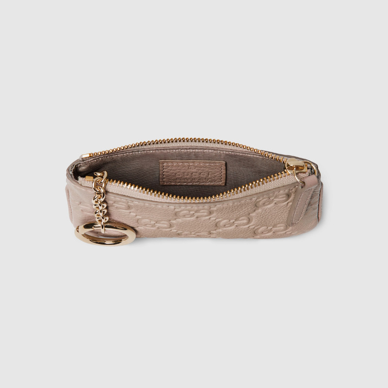 GUCCI GG Emblem zip key case outlook