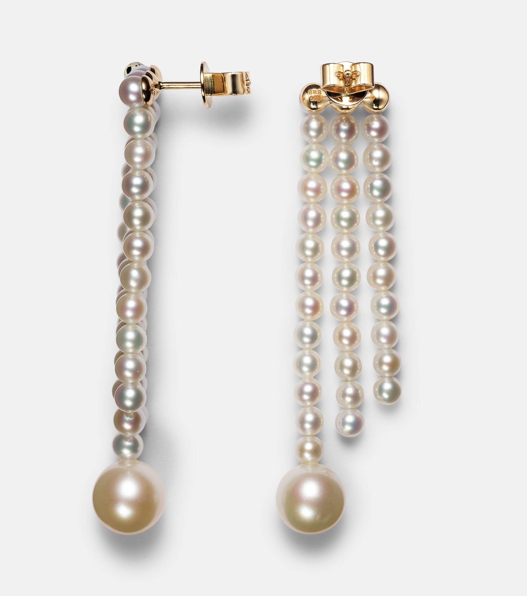 La Valse 14kt gold earrings with pearls - 4