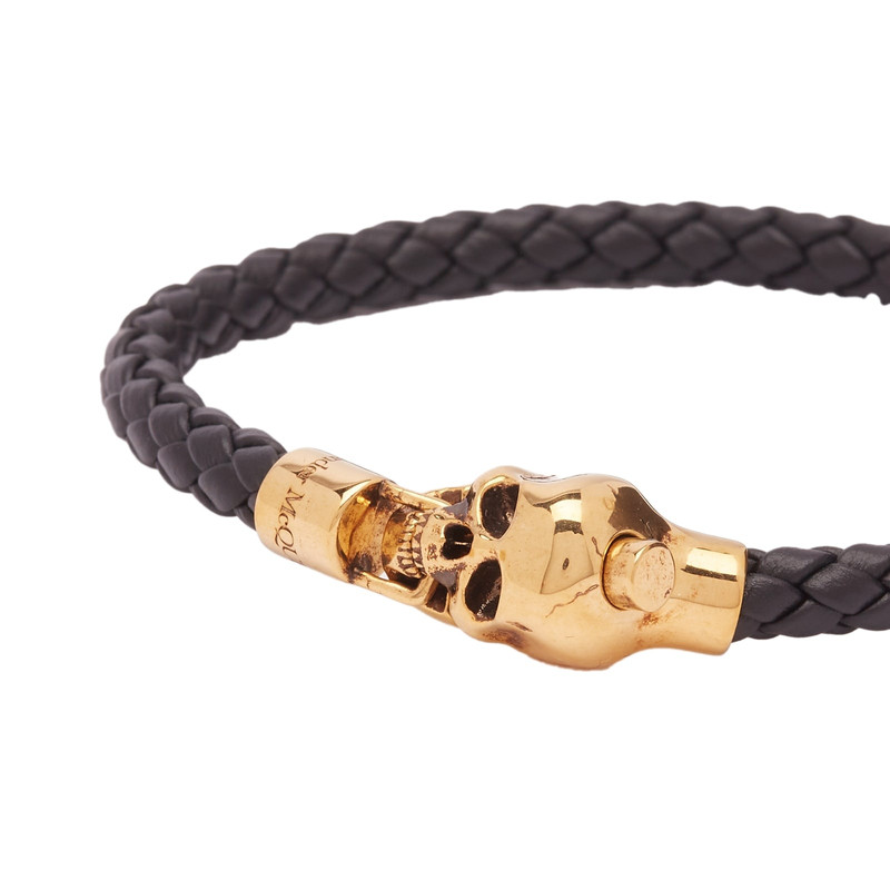 Alexander McQueen Leather Cord Skull Bracelet 3