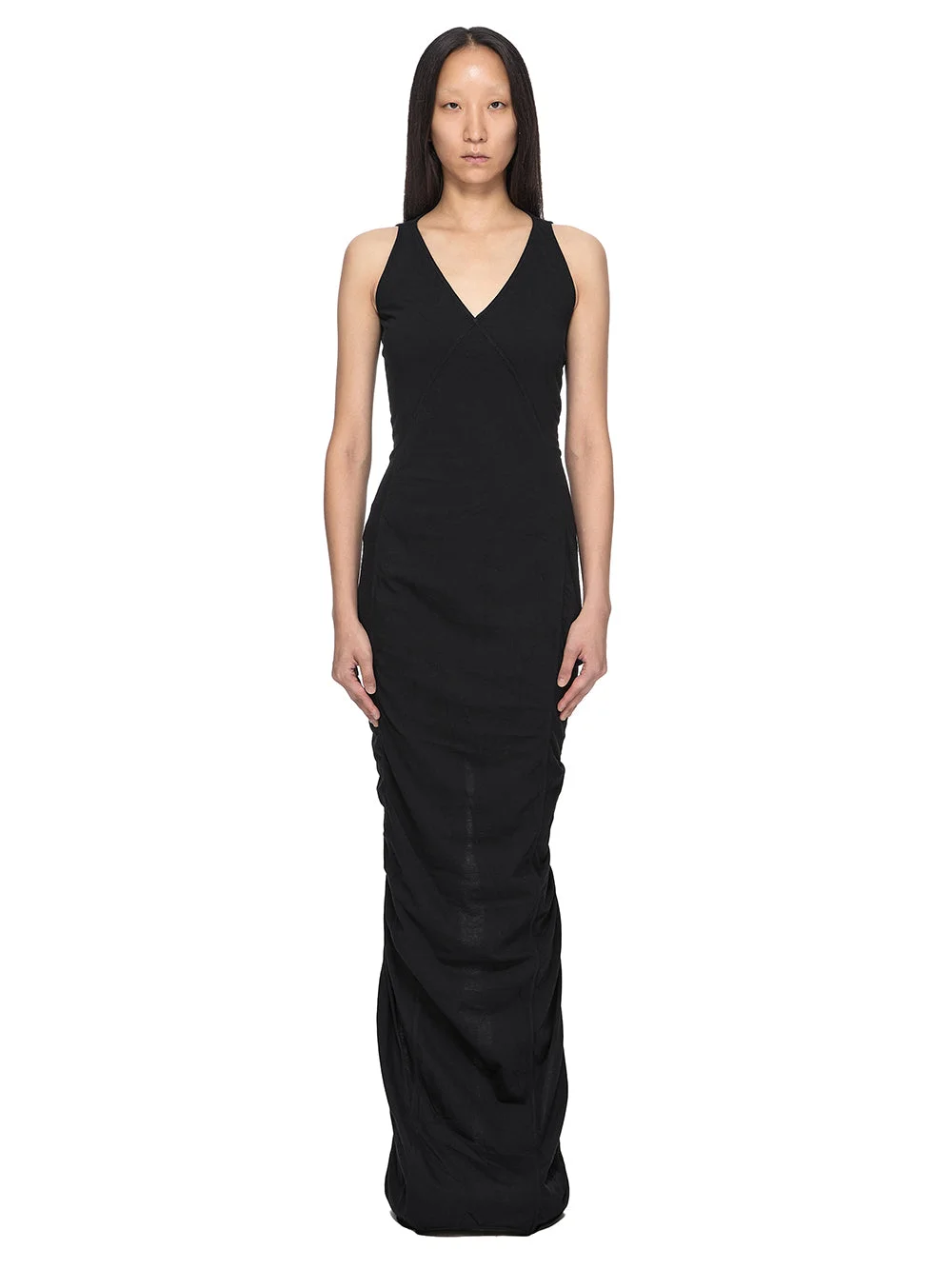 V NECK COLUMN DRESS - 1