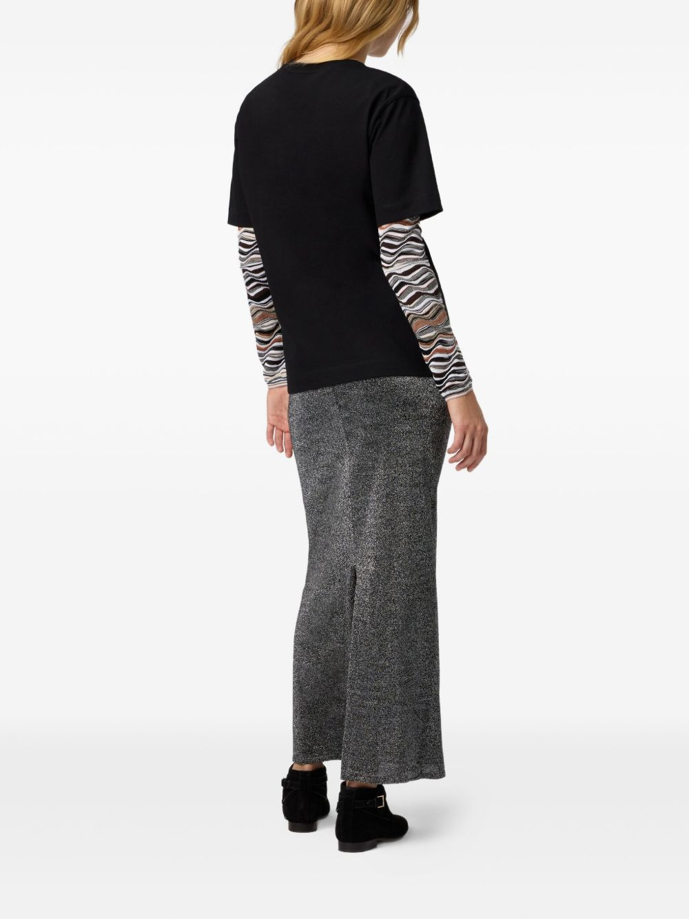 wave-pattern T-shirt - 3