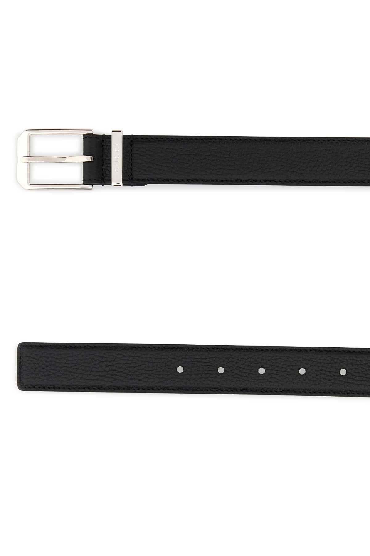 Gucci Men Black Leather Belt - 2