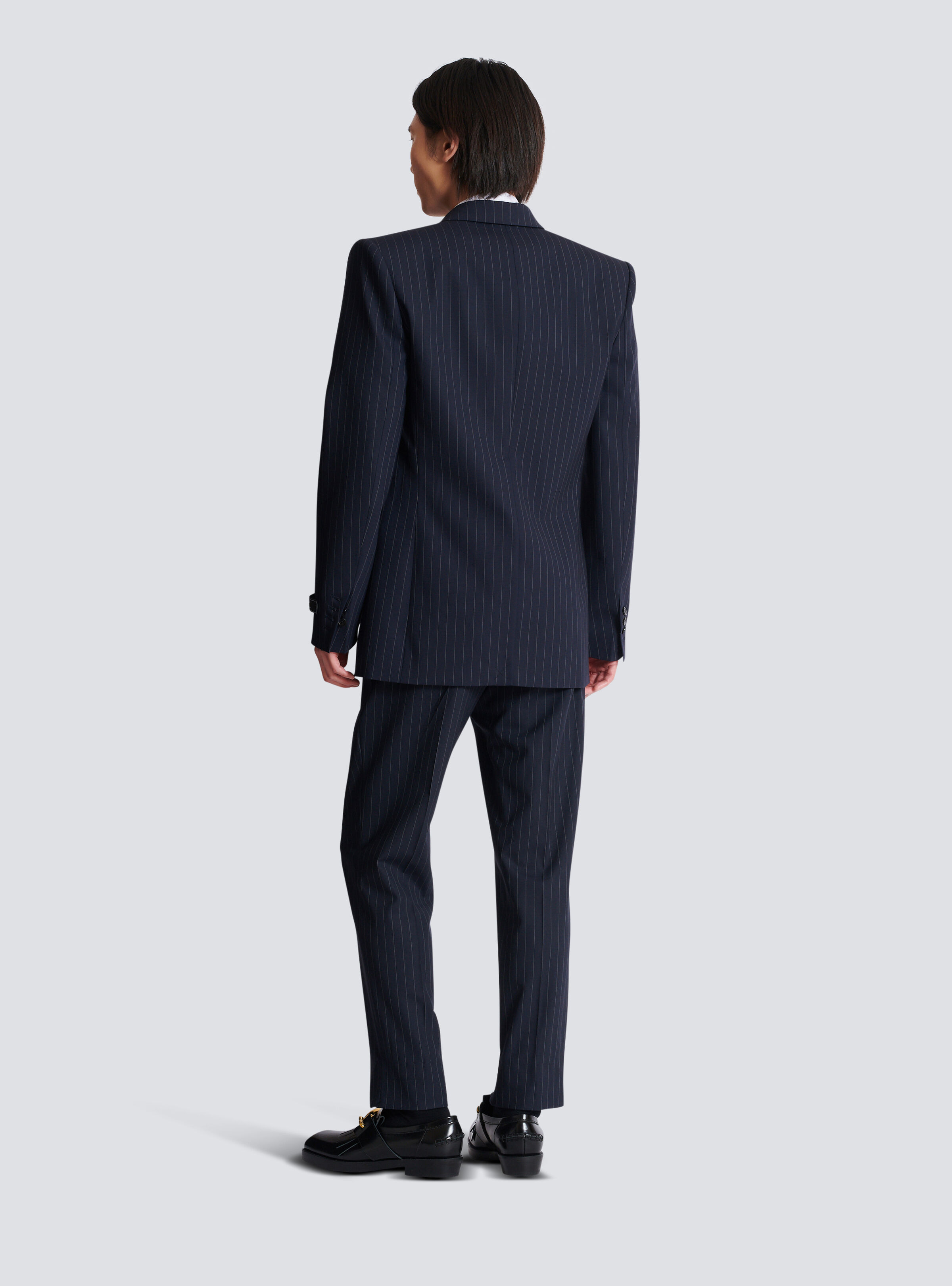 Wool pinstripe blazer - 4