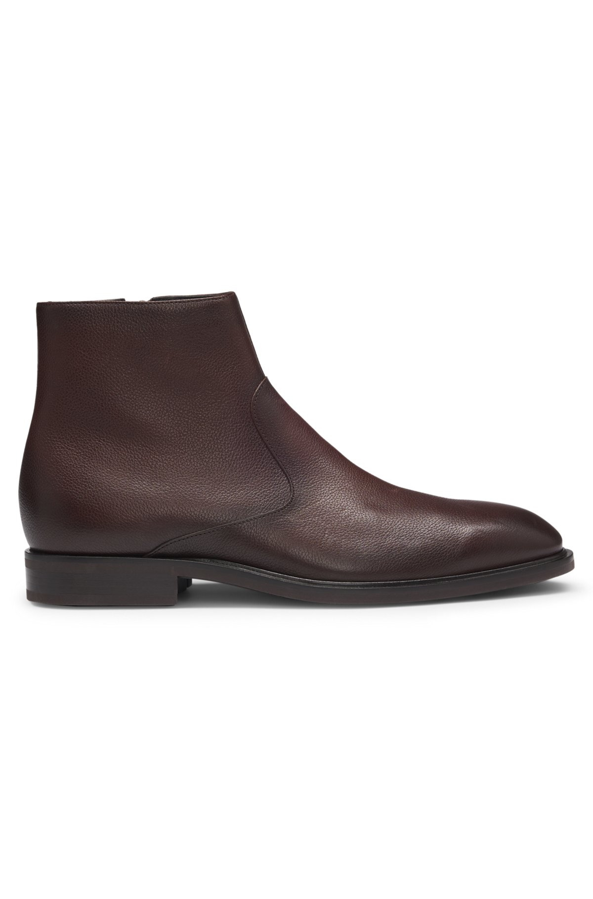 LEATHER BOOTS WITH SIDE ZIP - 1