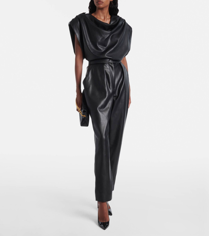 Balmain Faux leather tapered pants outlook