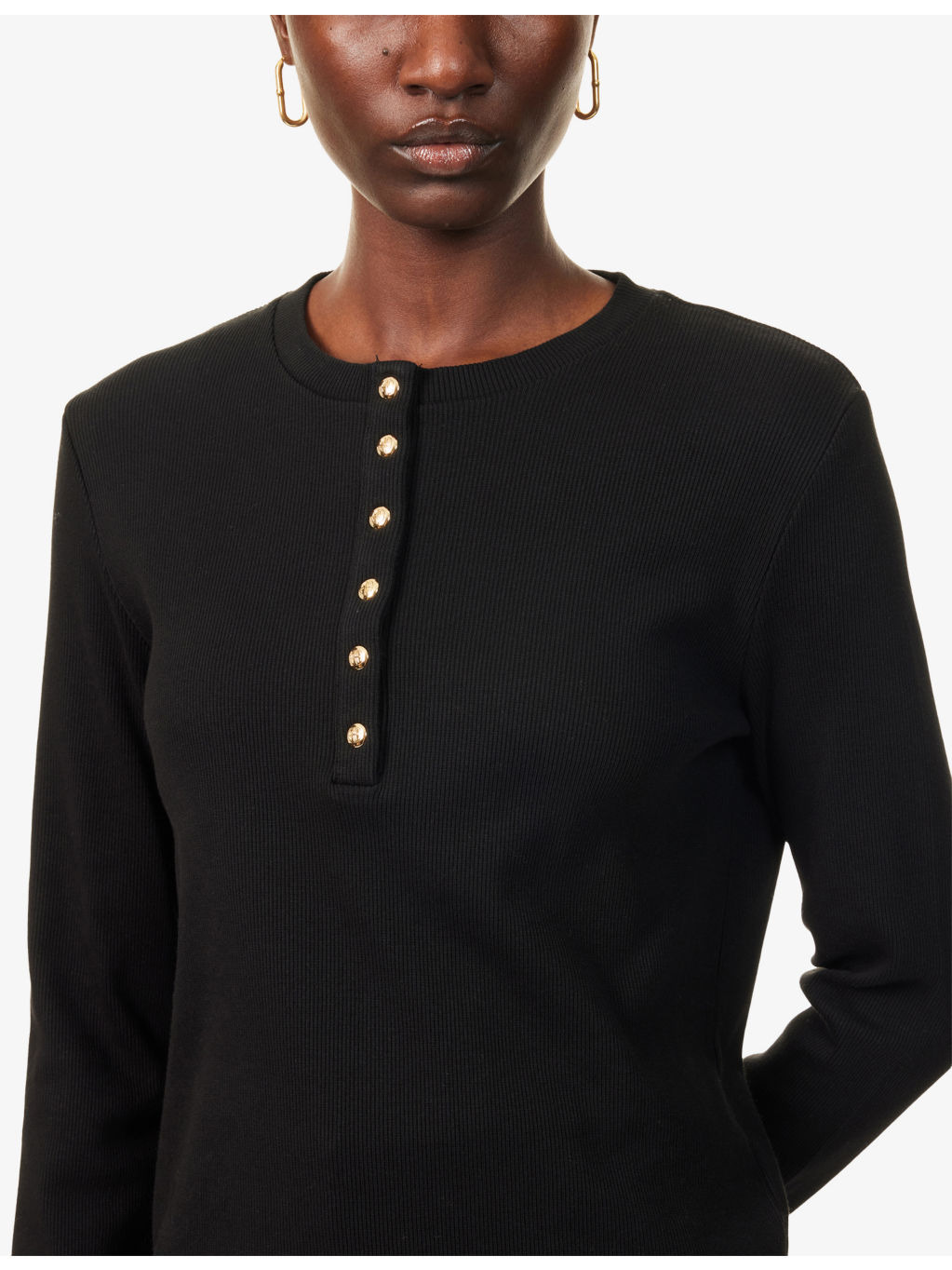 Alessia Ribbed Stretch-Cotton T-Shirt - 5