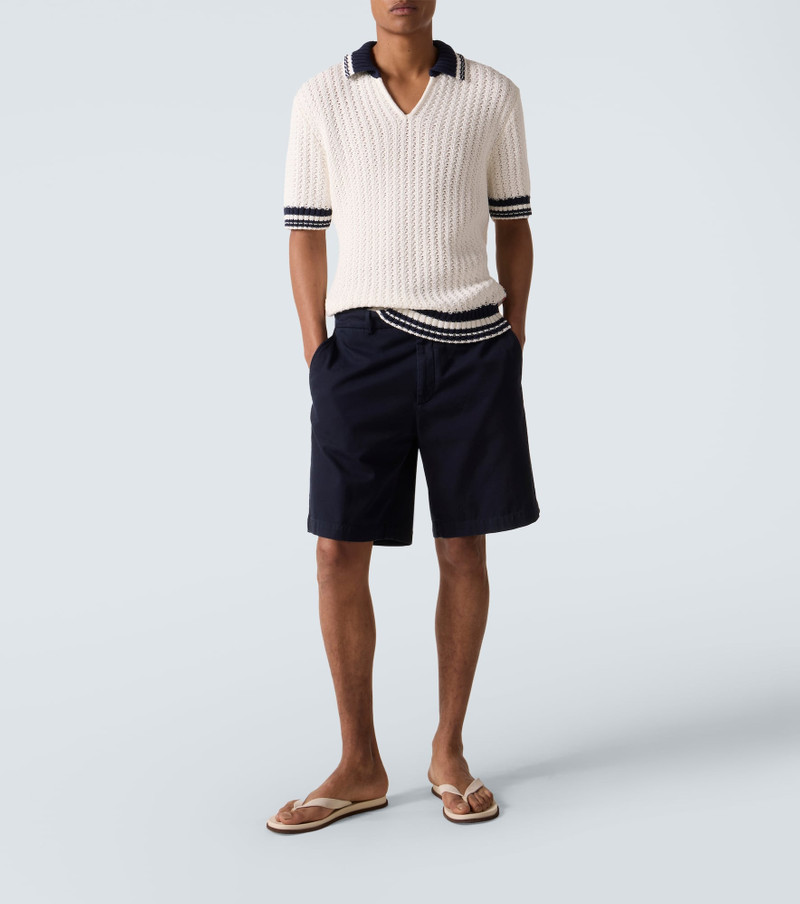 ORLEBAR BROWN Swift crochet striped cotton polo shirt outlook