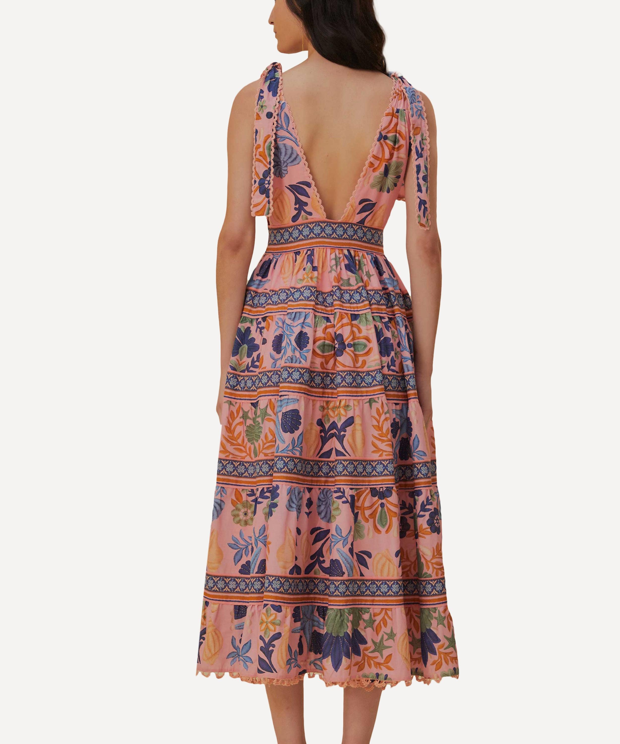 Seashell Tapestry Pink Midi-Dress - 3