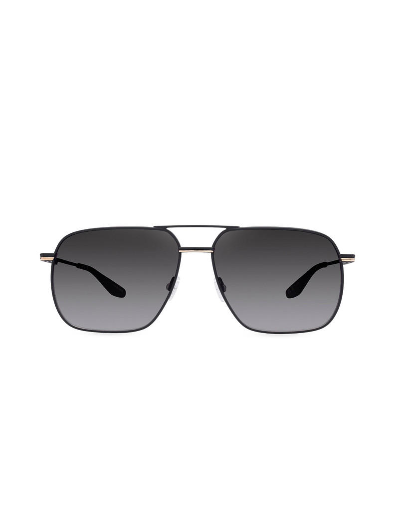 Men's 007 Legacy Royale Navigator 61MM Sunglasses - Black Satin Gold Smolder 1