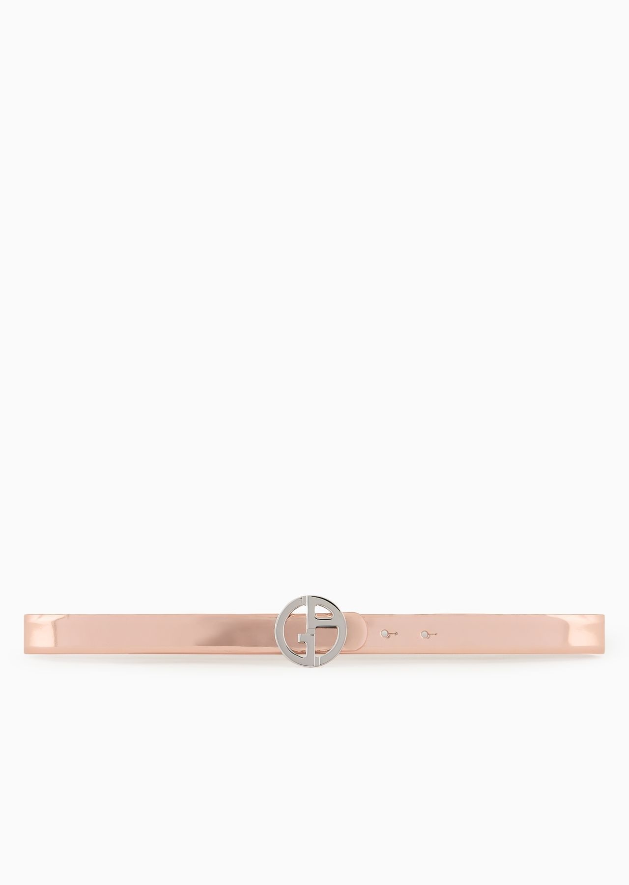 Lamé-leather belt with GA logo - 3