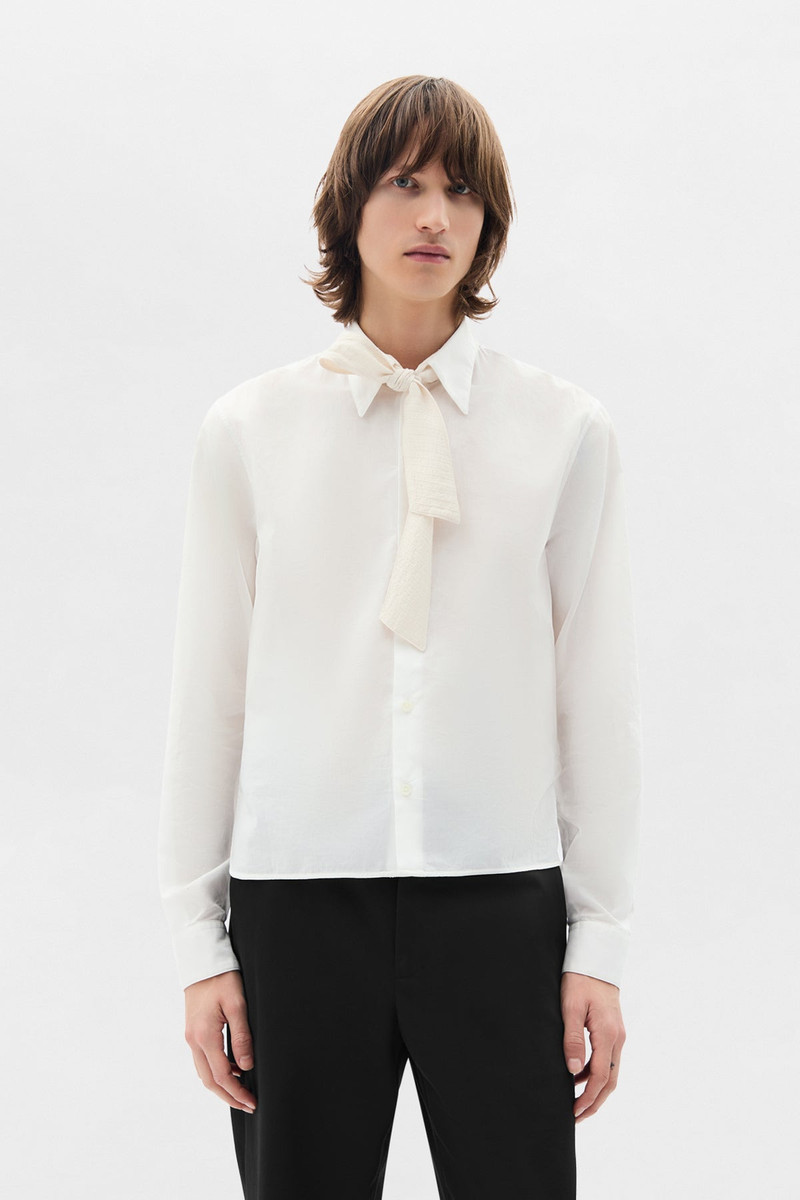 Stack Comfort Cropped Shirt with Necktie 1