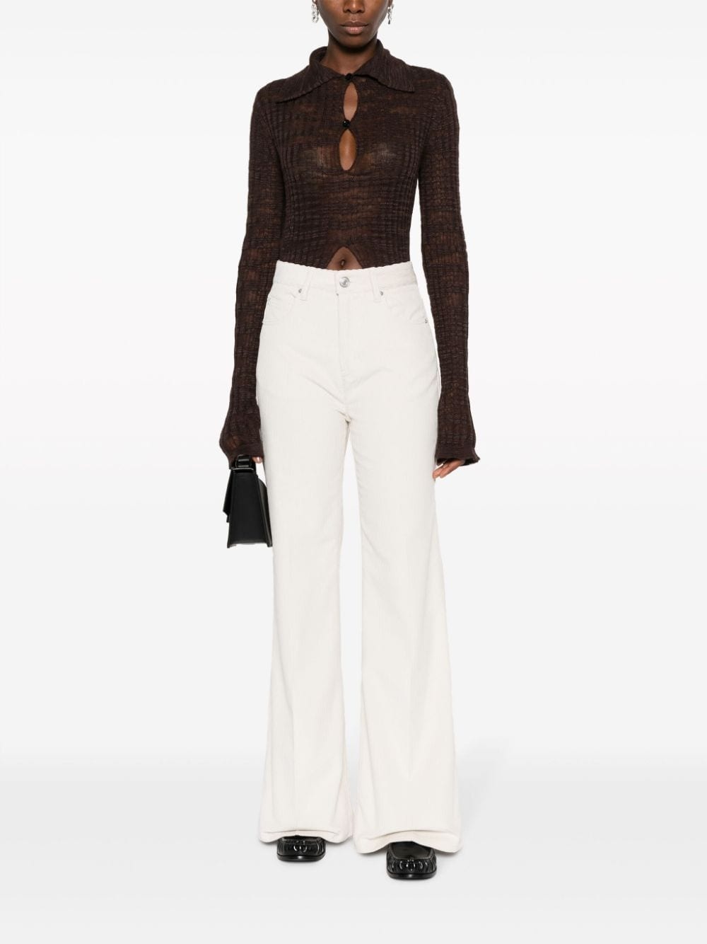 corduroy straight trousers - 3