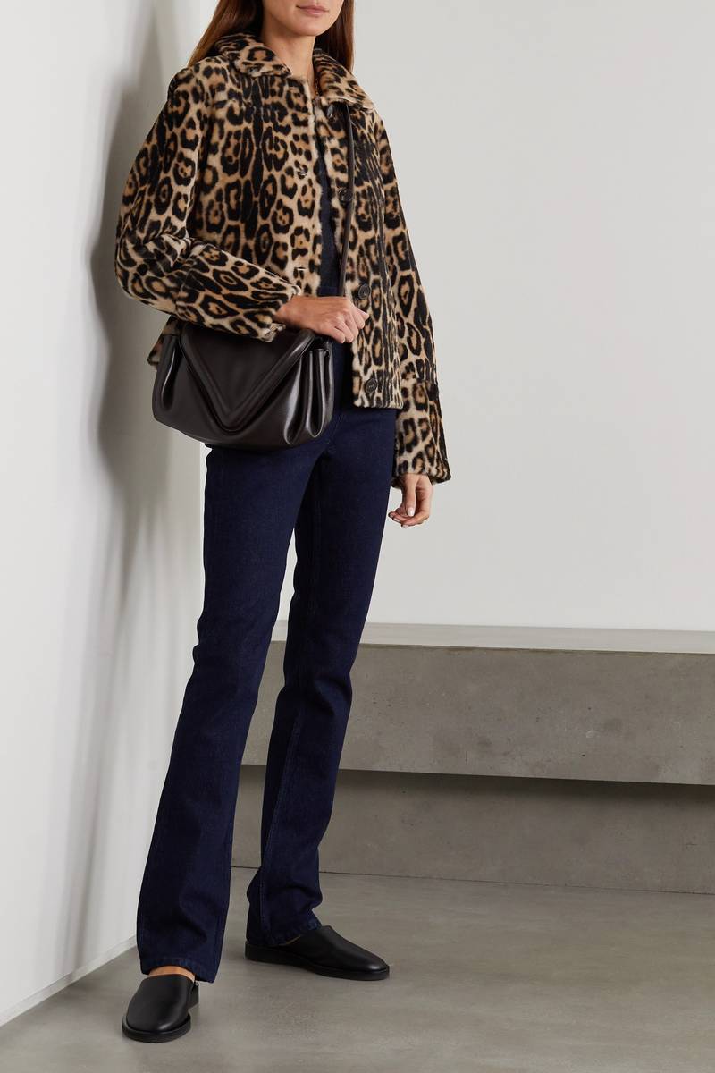 Yves Salomon Reversible leopard-print shearling jacket outlook