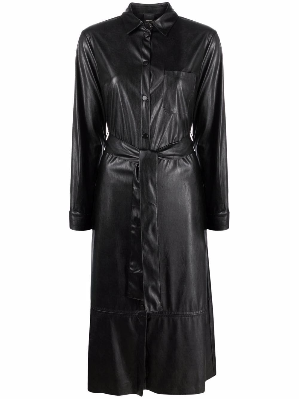 Maris faux-leather belted dress - 1