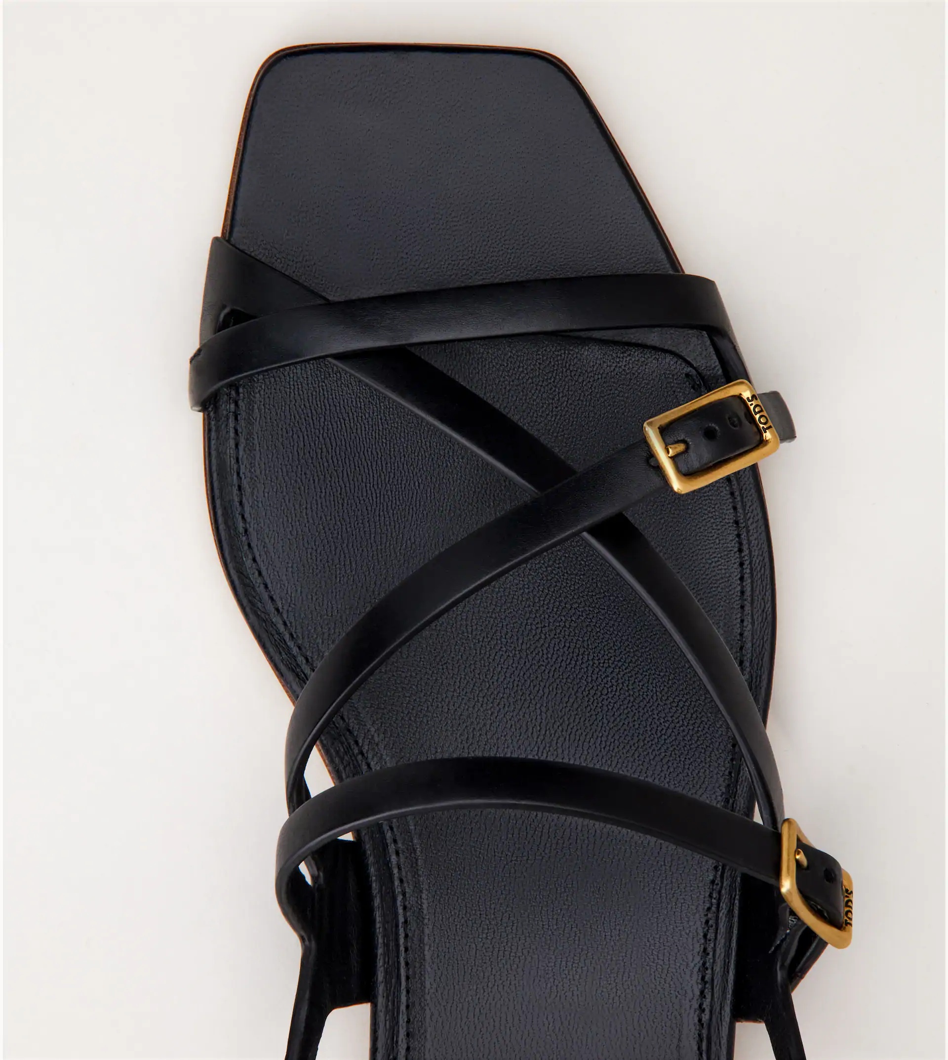 SANDALS IN LEATHER - BLACK - 3