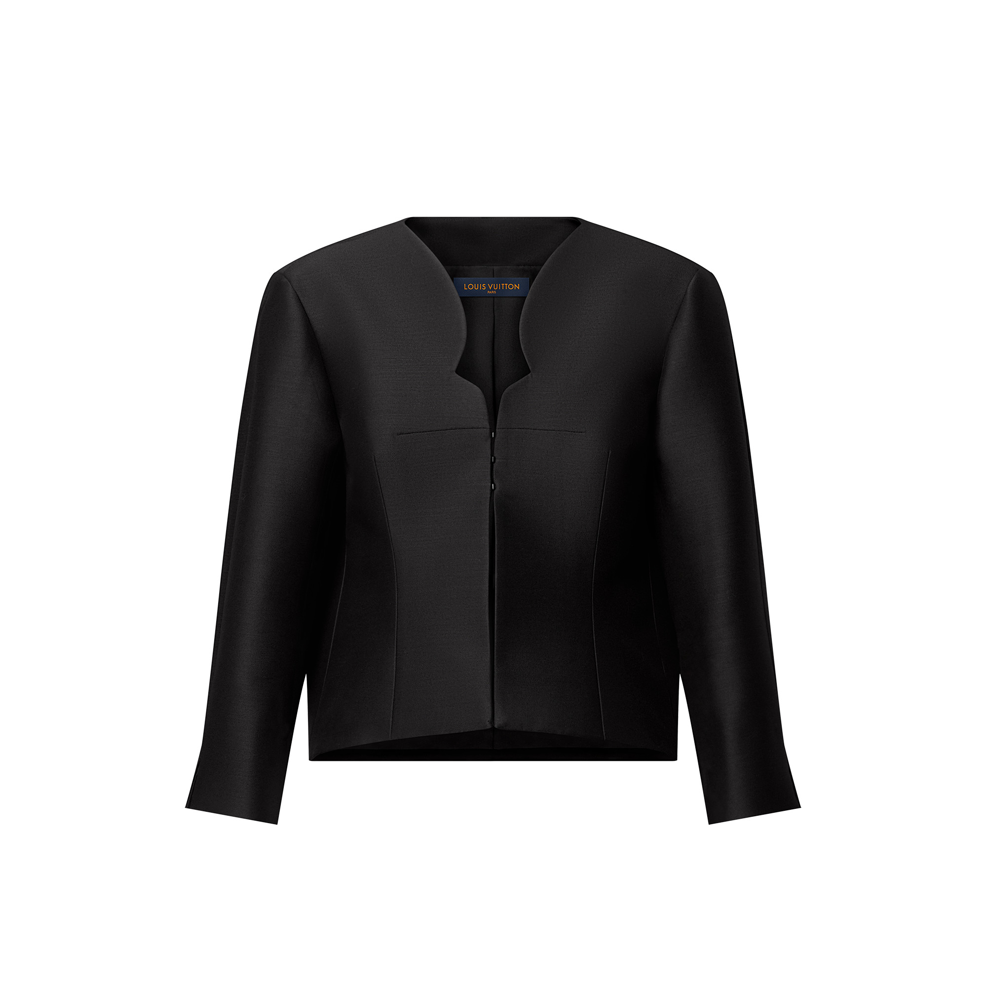 Cut-Out Neckline Mikado Jacket - 1