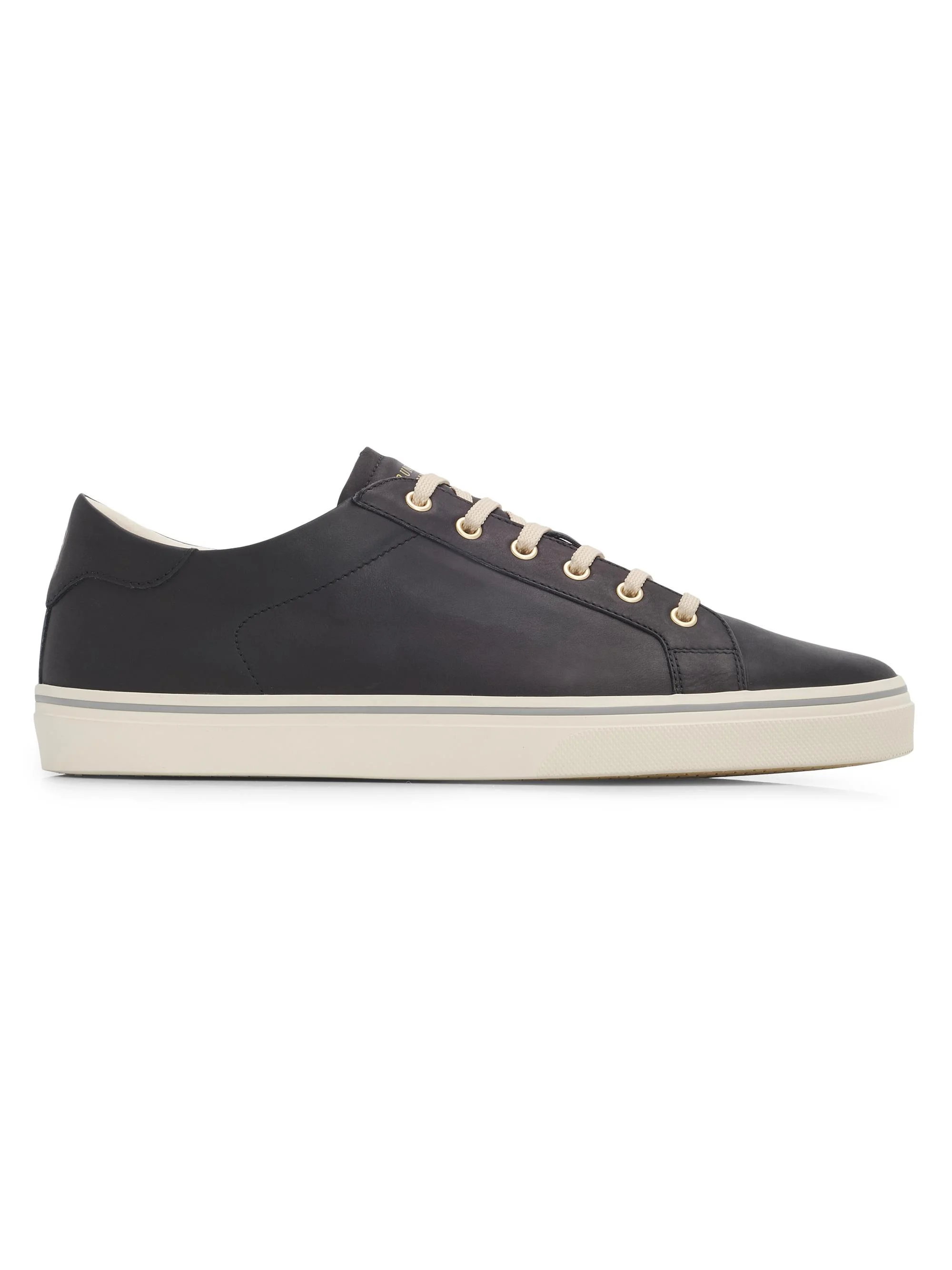 Men's Leather Low-Top Sneakers - Black - 1