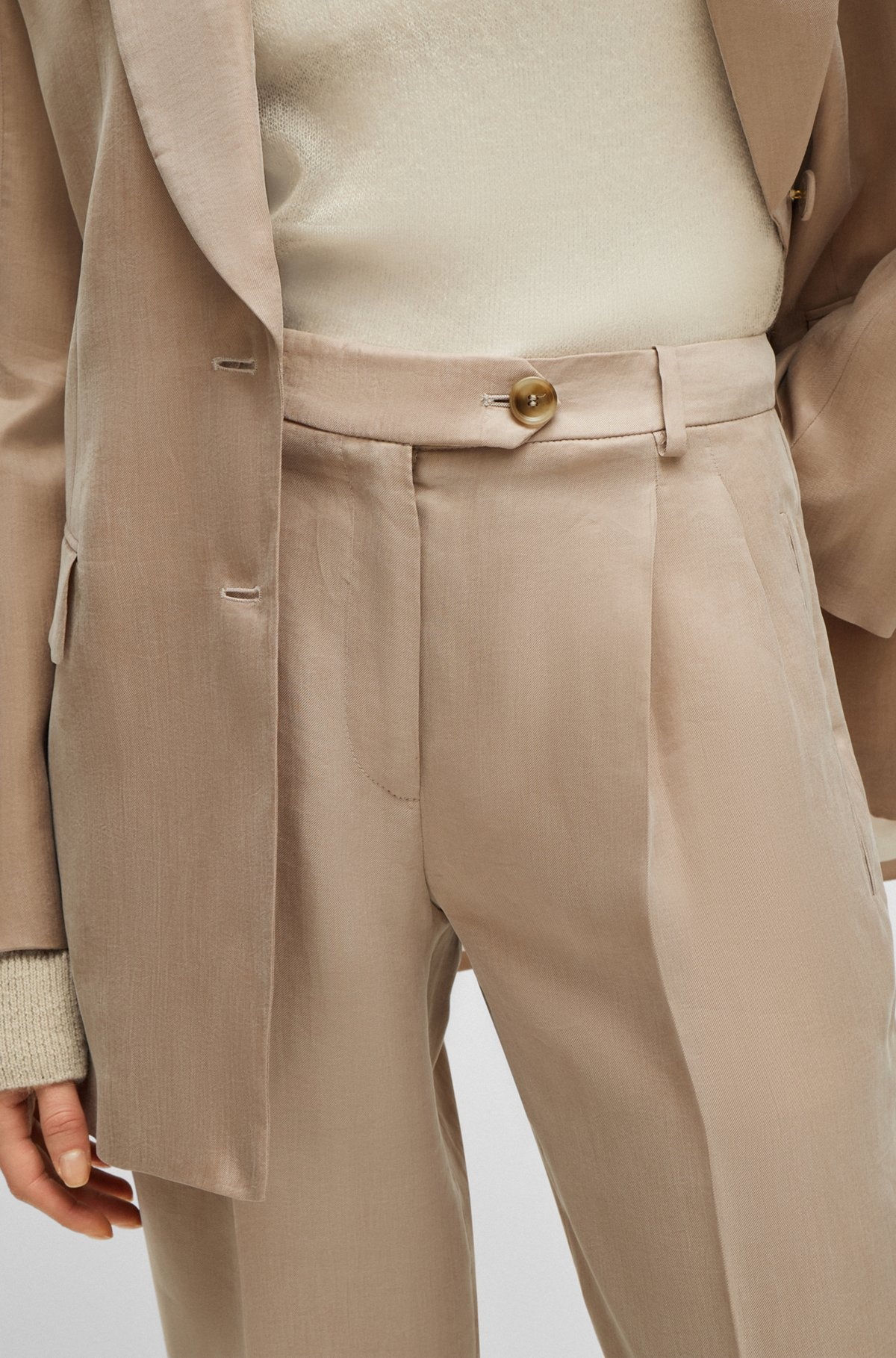 HIGH-WAISTED TROUSERS WITH A WIDE LEG - 5