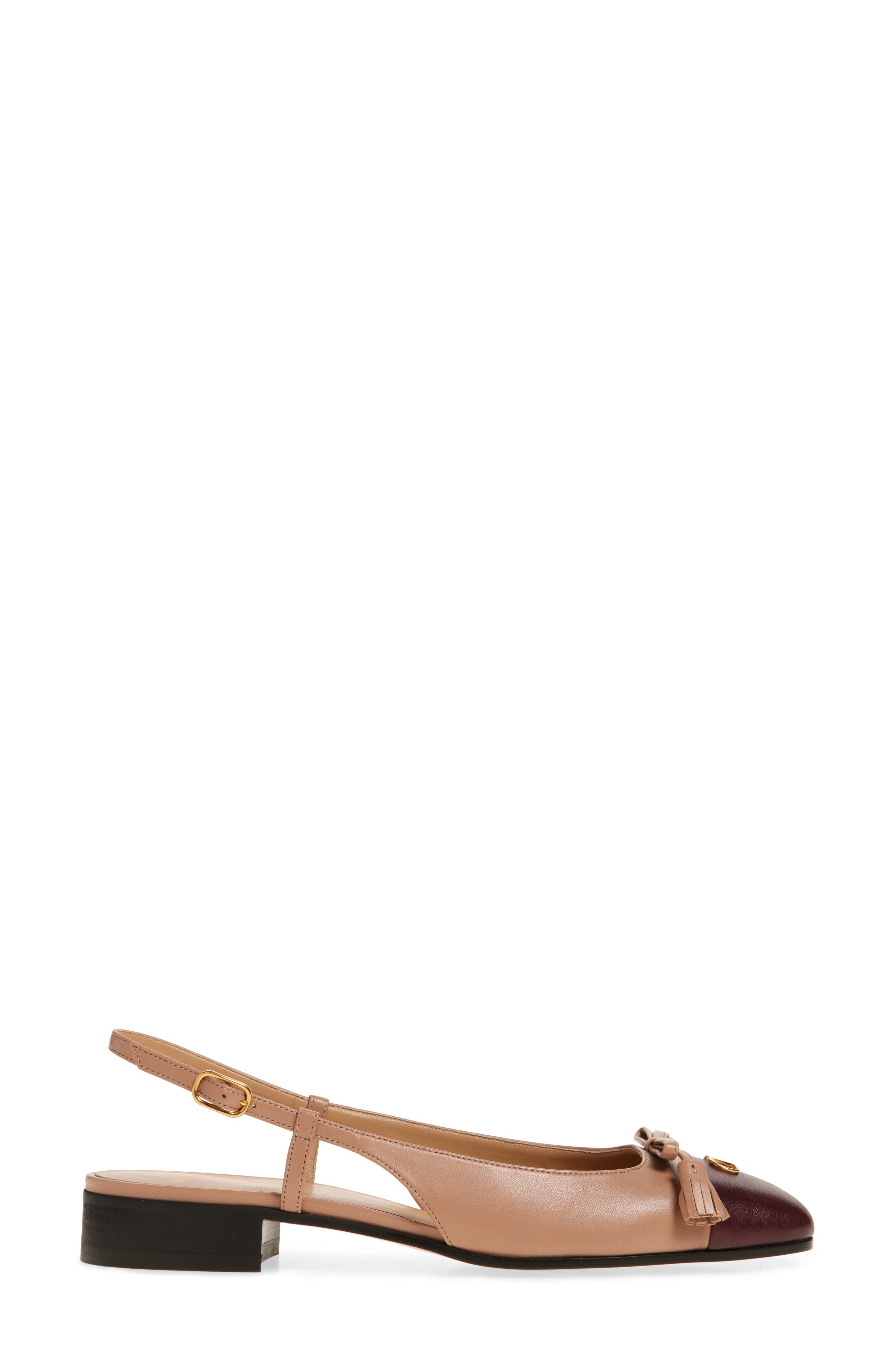 Valentino Garavani VLOGO Two-Tone Slingback Ballet Flat in Rose Cannelle/Dark Garnet at Nordstrom - 3