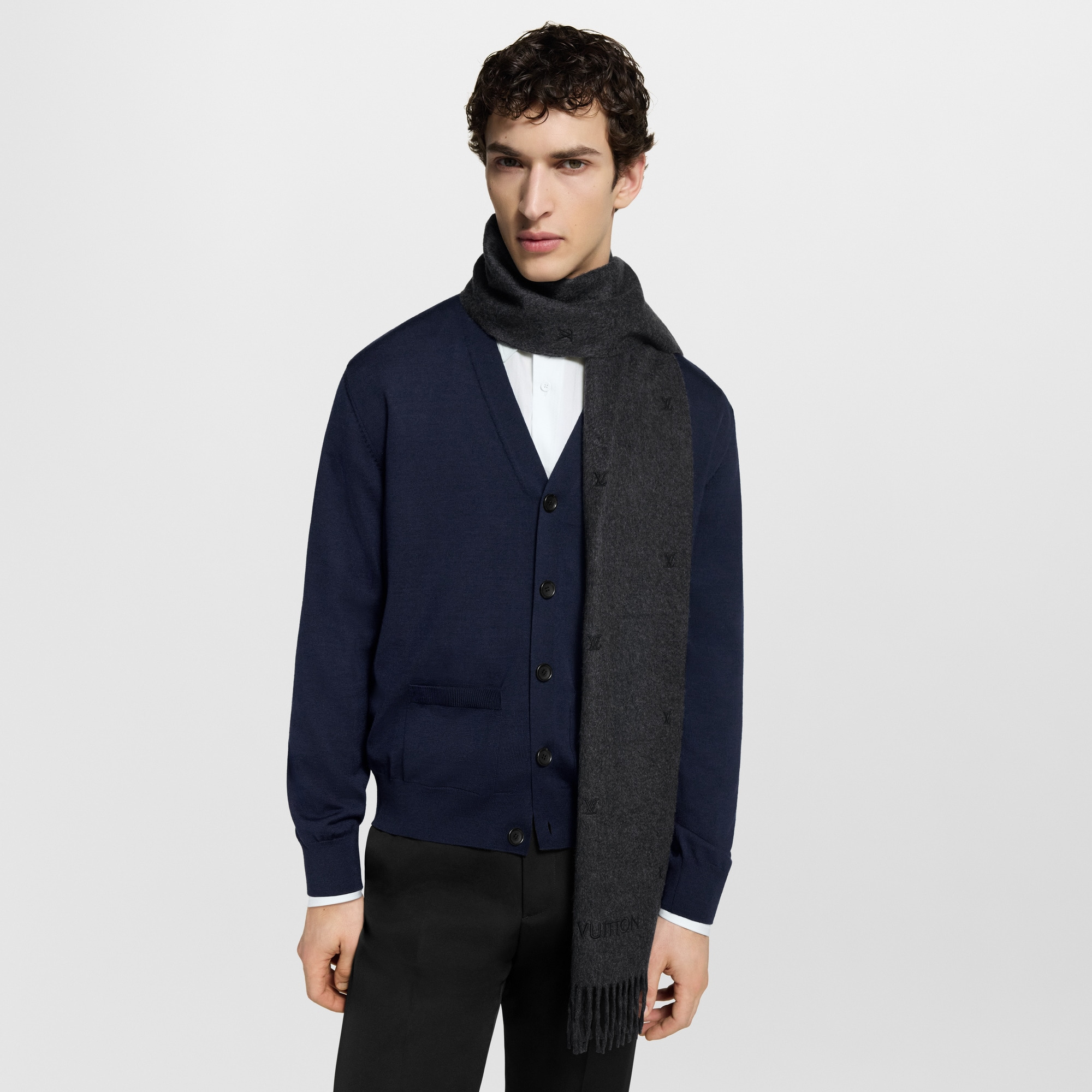 LV Blason Embroidered Scarf - 5