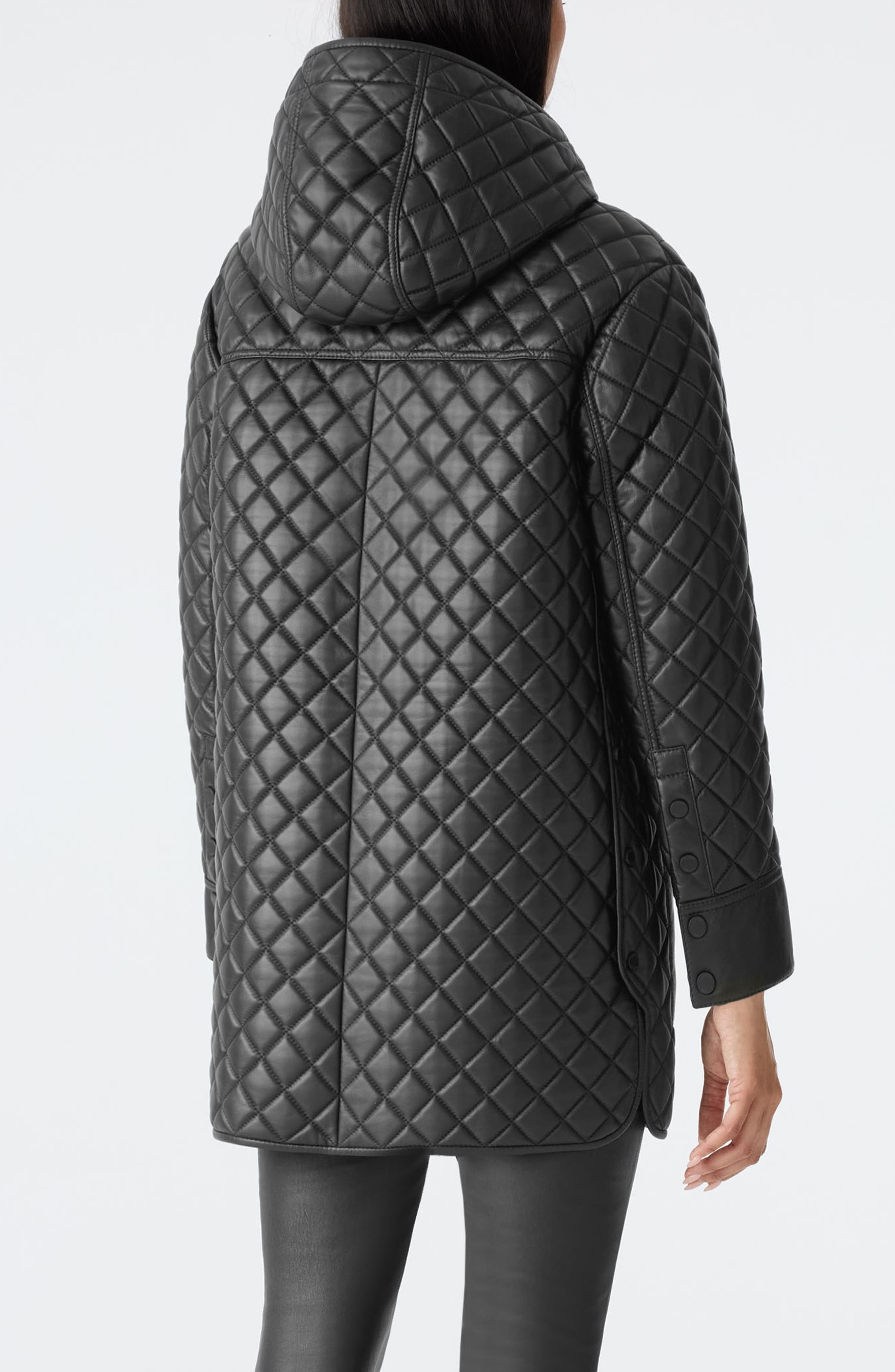 Mackage Litzy Quilted Hooded Leather Jacket in Black at Nordstrom - 2