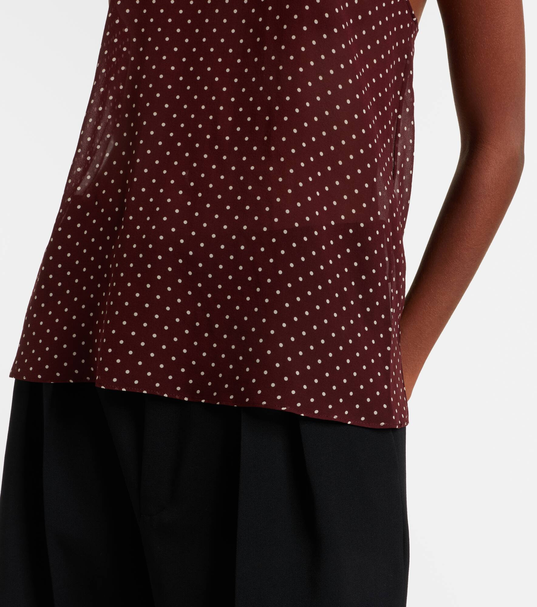 Alla polka-dot halterneck silk top - 5