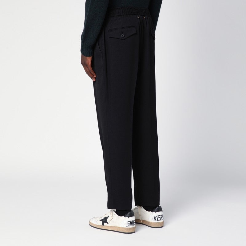 BLACK WOOL PANTS - 4