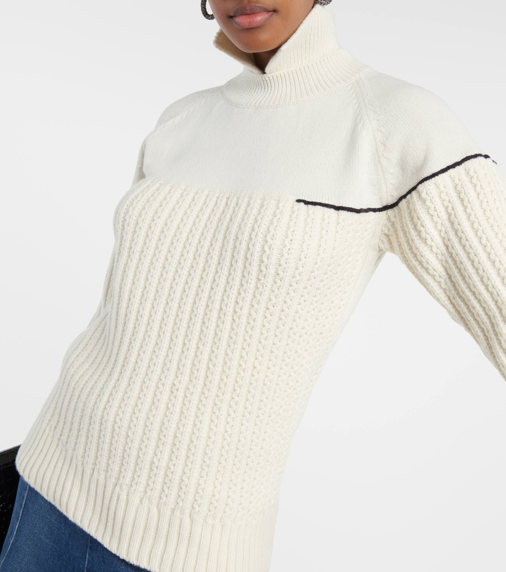 Double-collar wool sweater - 4