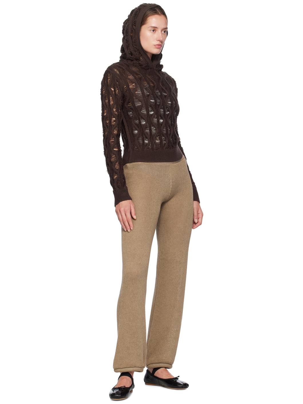 Brown Fudgy Sloping Hoodie - 4