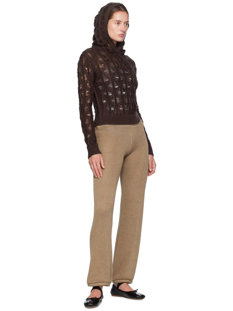 ISA BOULDER Brown Fudgy Sloping Hoodie outlook