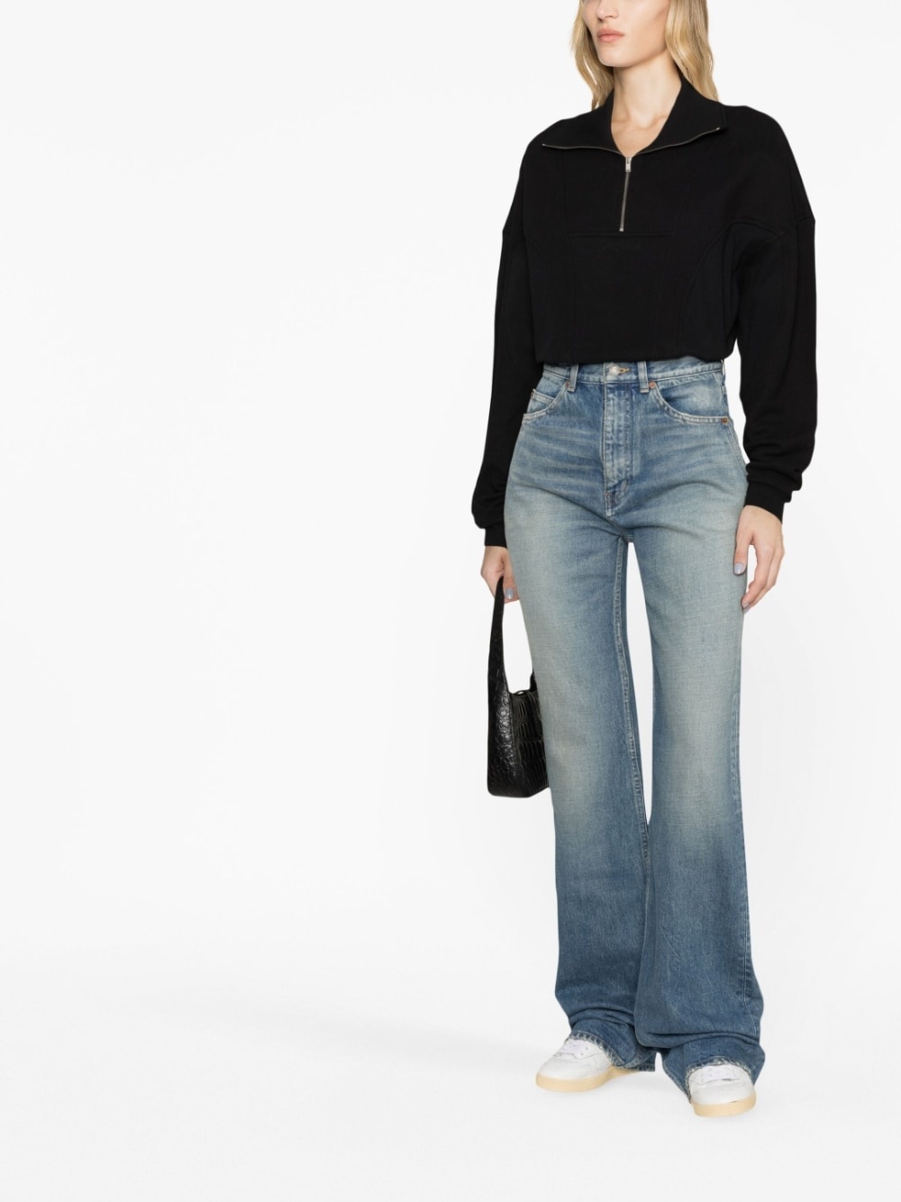 cropped panelled sweatshirt - 2