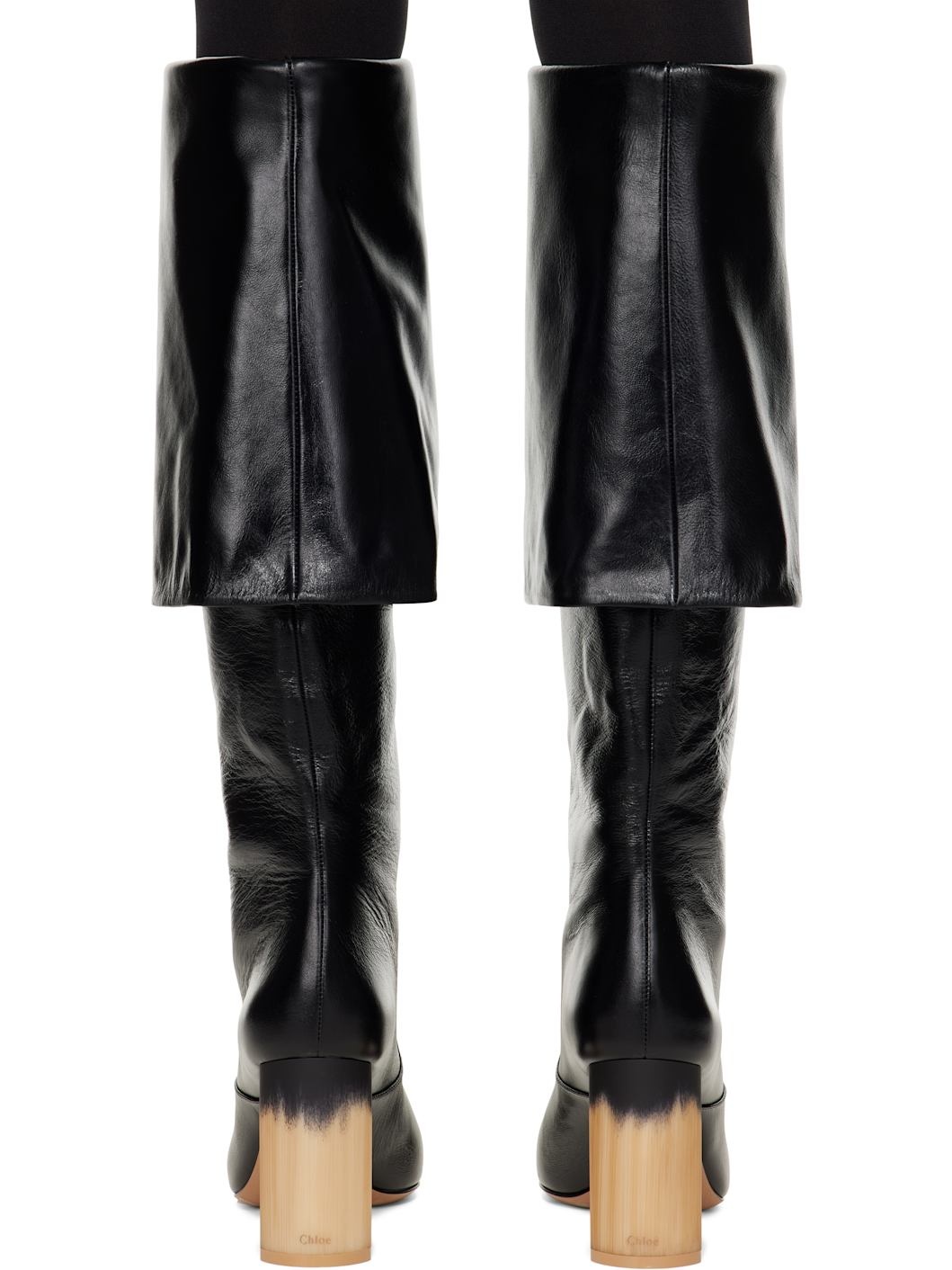 Black Georgia Heeled Tall Boots - 2