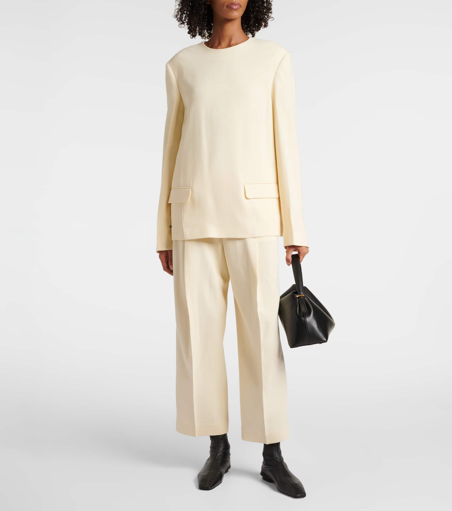 Pleated low-rise straight pants - 2