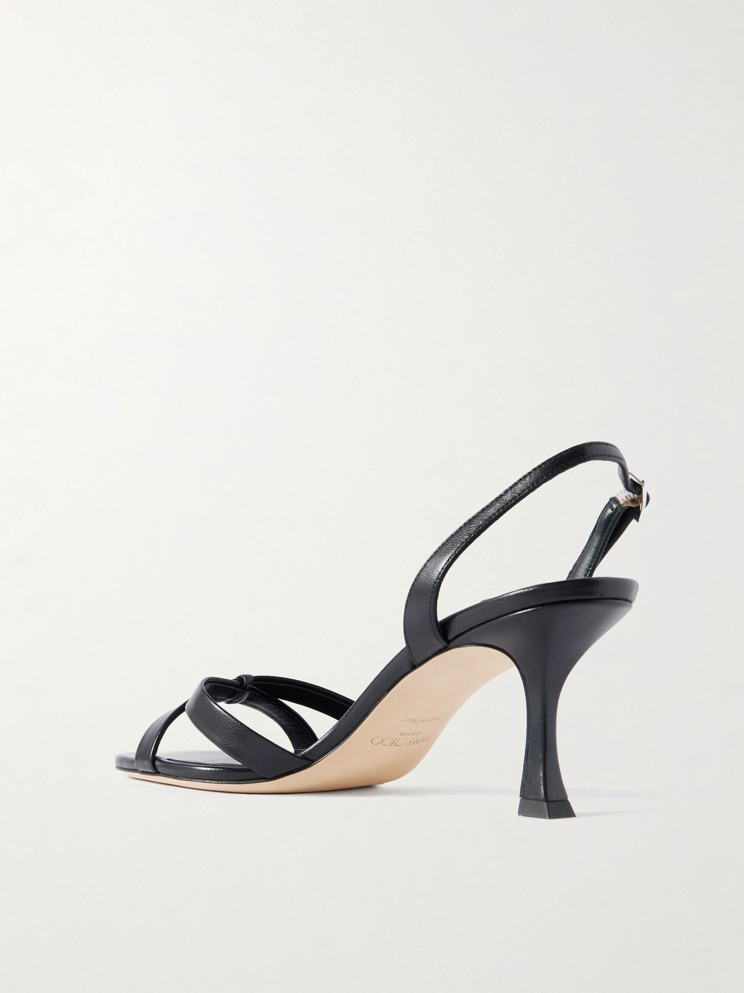 Elsy 70 leather slingback sandals Black - 3