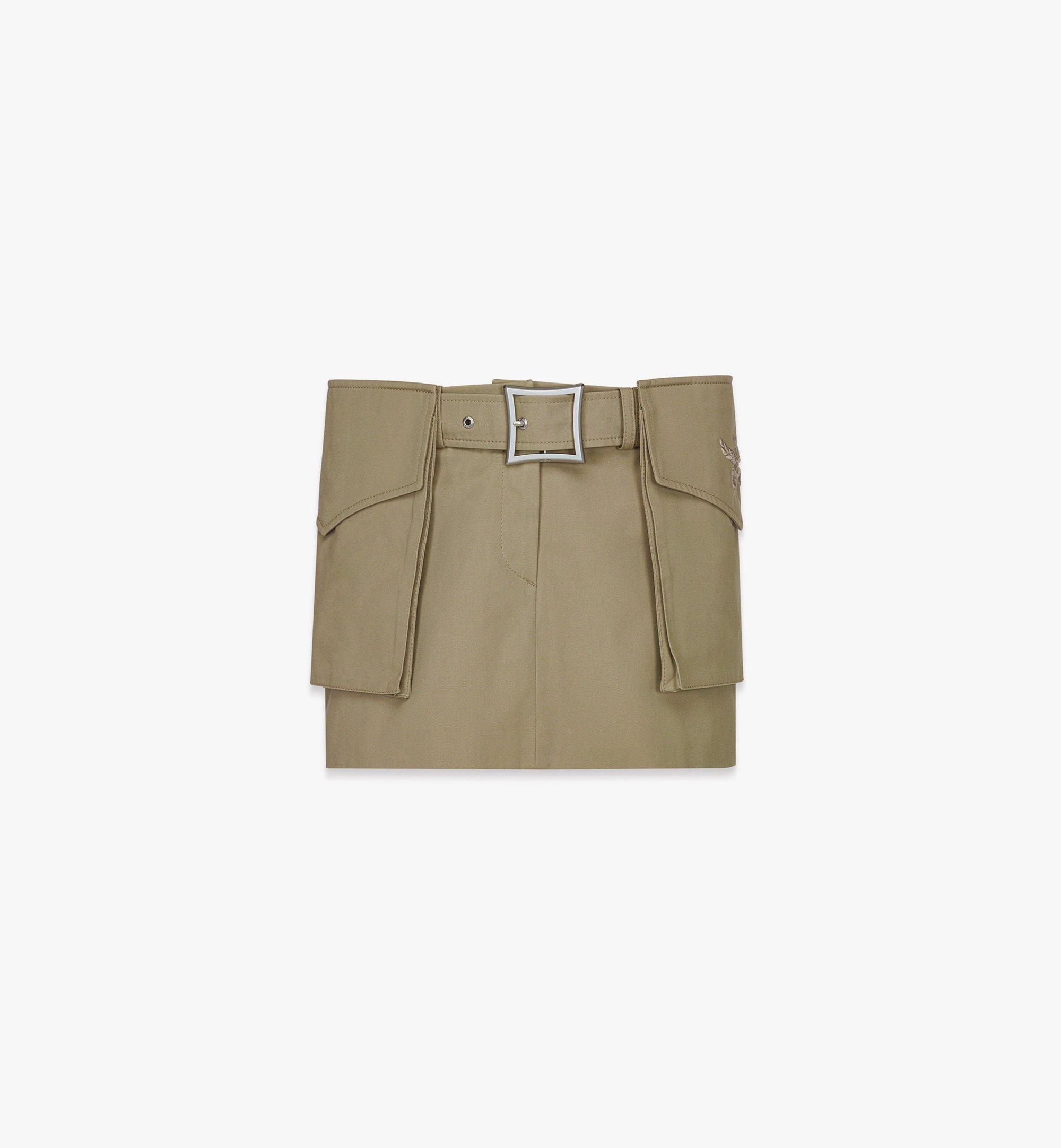 Gabardine Skirt w/ Detachable Pocket Belt - 1