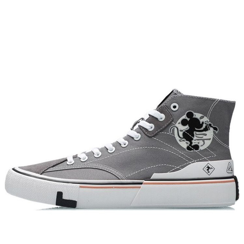 Li-Ning x Mickey Mouse Canvas HI Shoes 'Grey White' AECR007-2 - 1