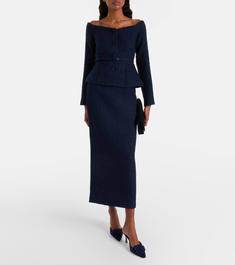 ROLAND MOURET Off-shoulder bouclé top outlook