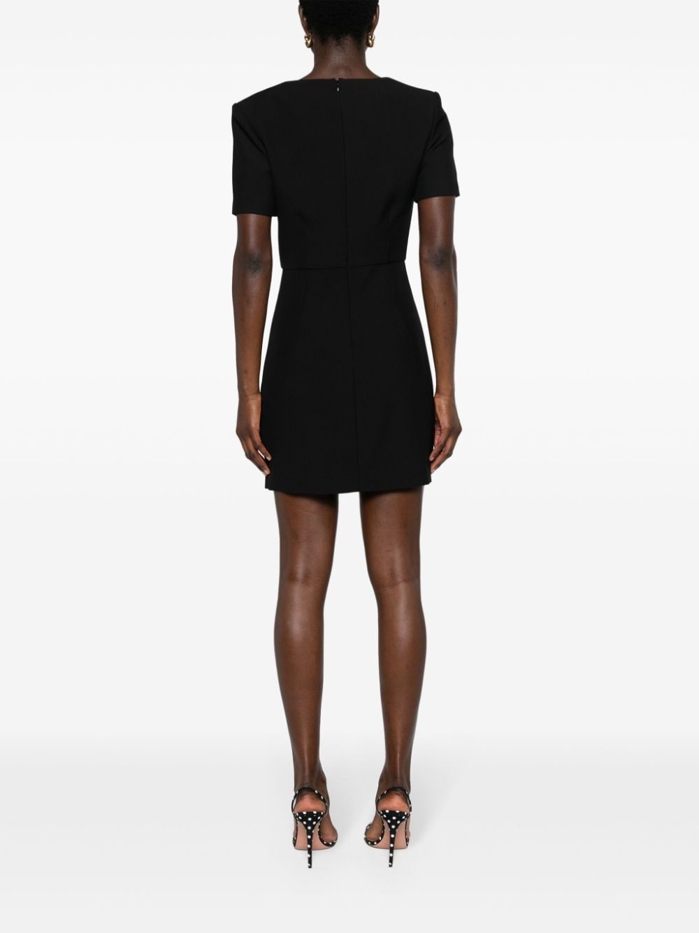 asymmetric-neck crepe minidress - 4