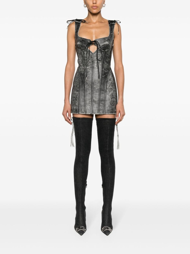 KNWLS Nihil Moto leather minidress outlook