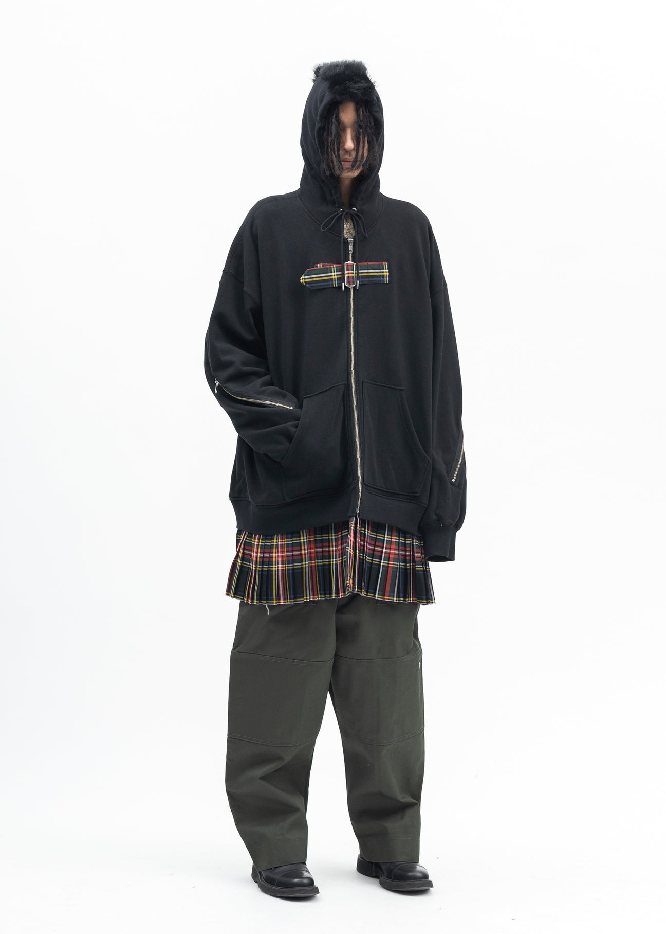 BLACK MOHAWK PUNK HOODIE - 7