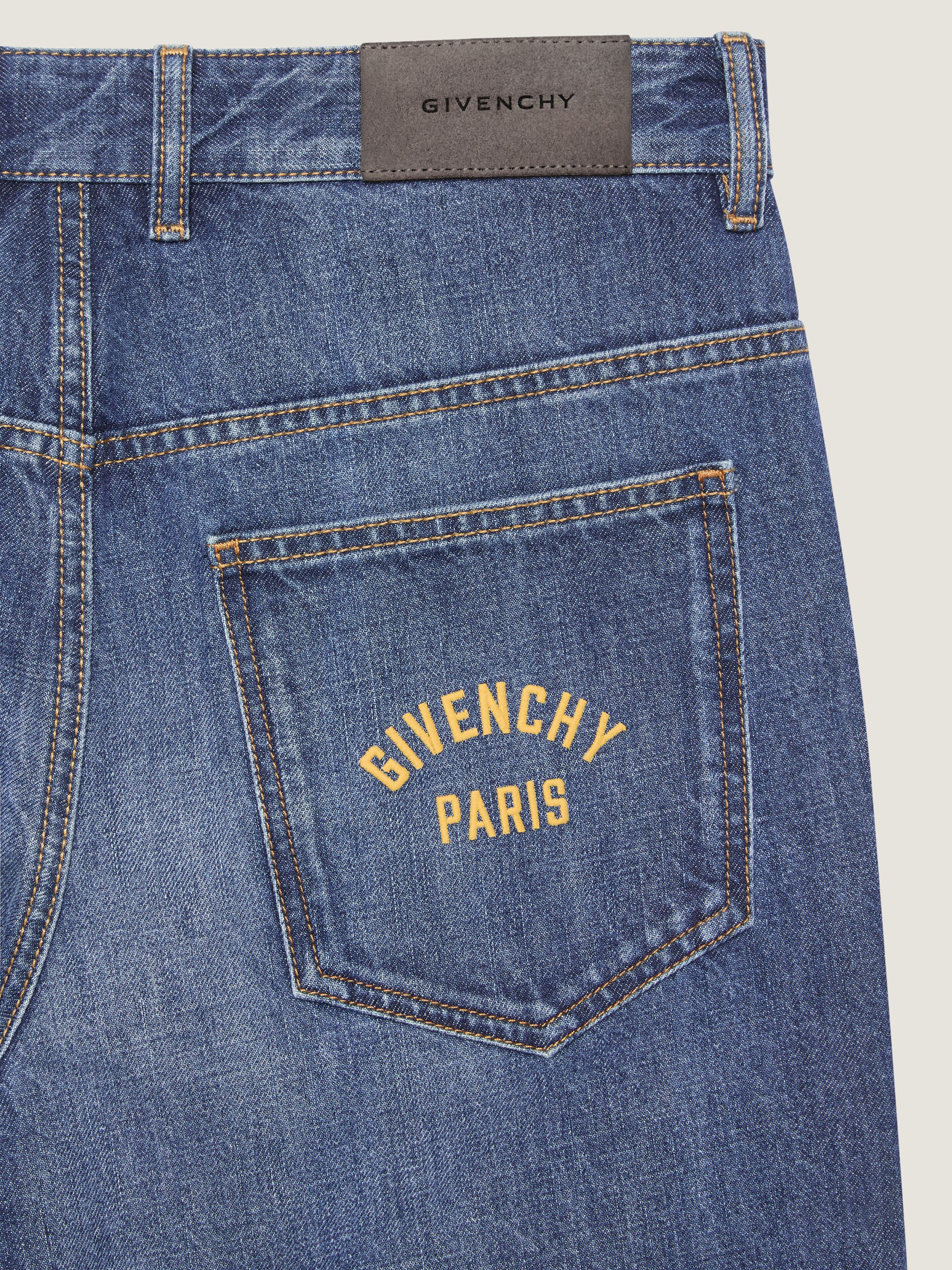 STRAIGHT JEANS IN WASHED DENIM - 4