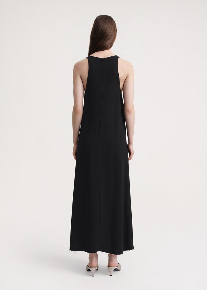 Scoop-neck sablé dress black - 4