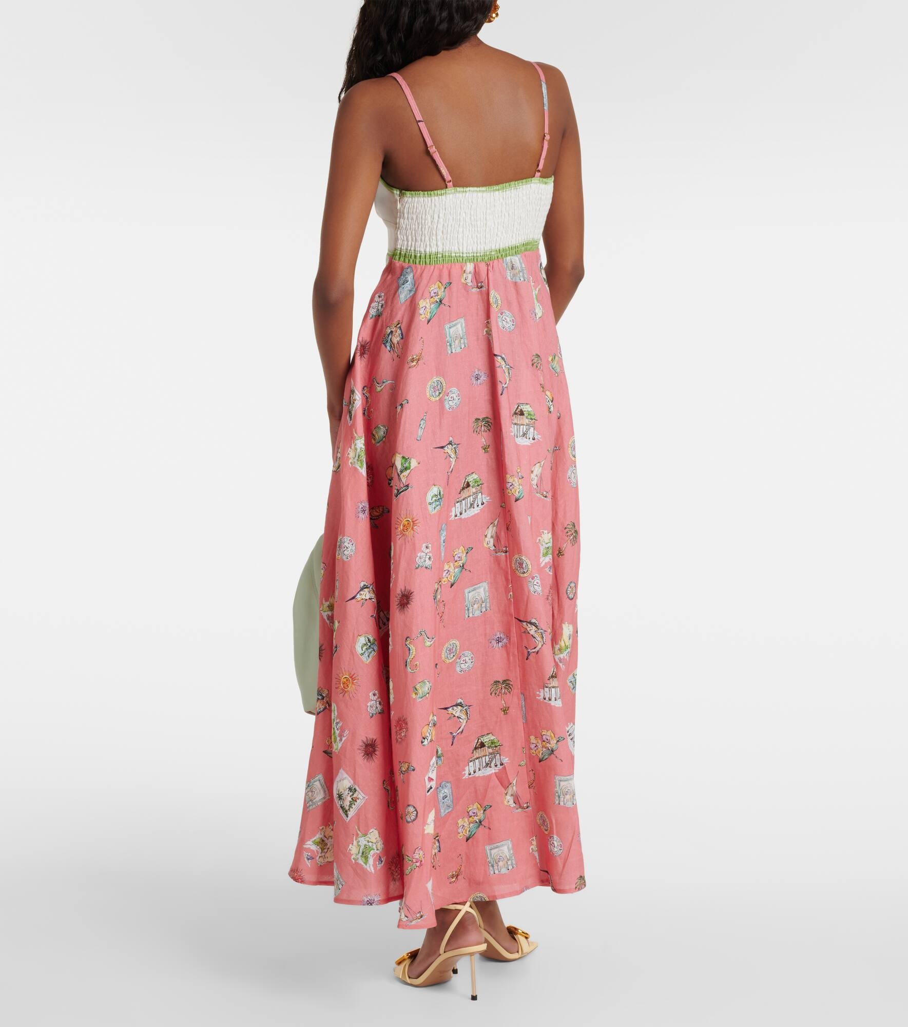 Printed linen maxi dress - 3