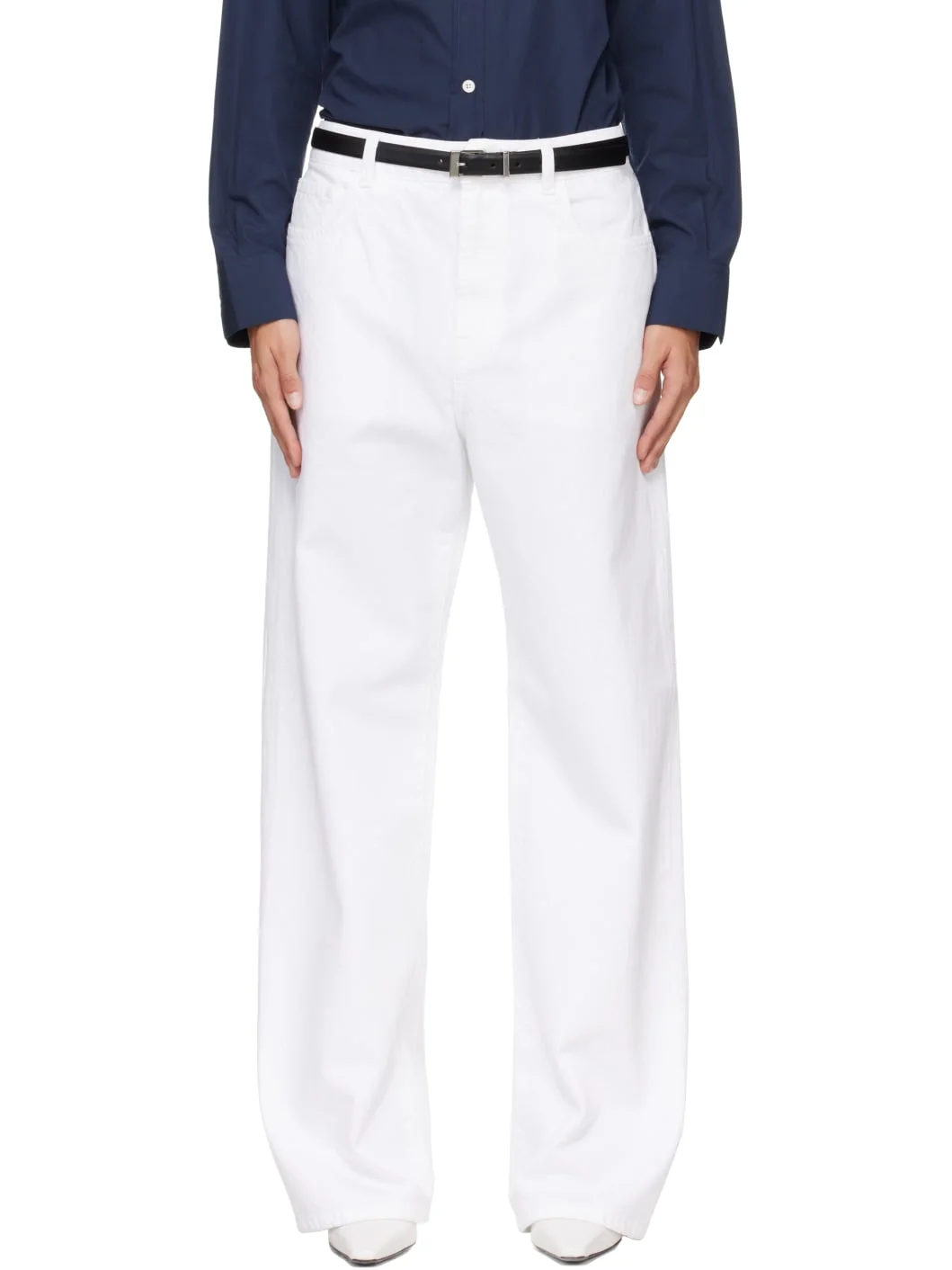 White Bruun Signature Baggy Jeans - 1