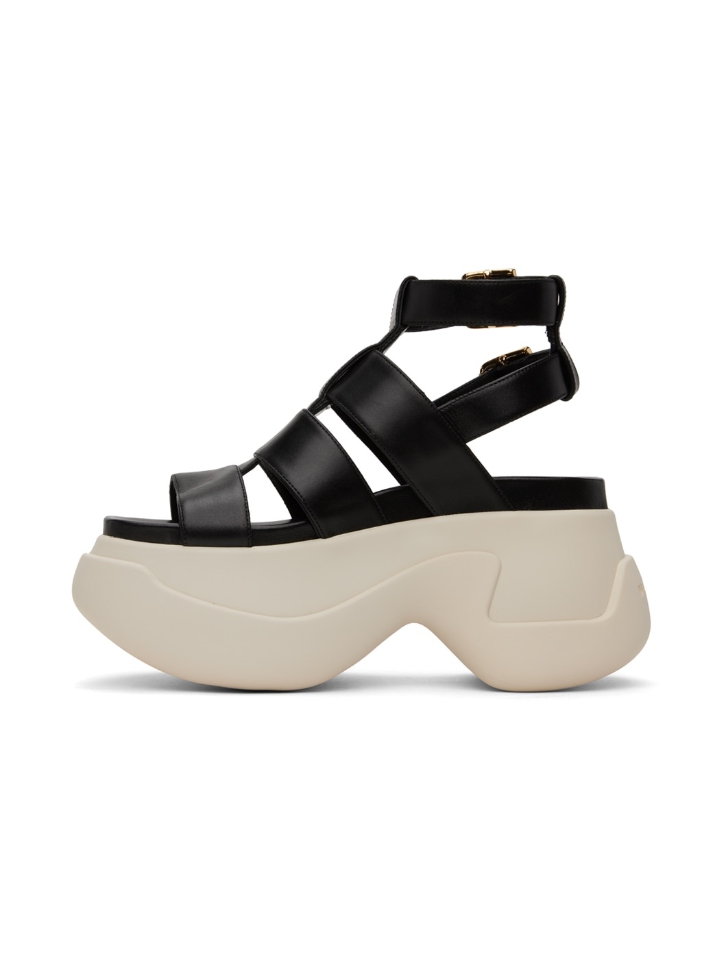 Black Gladiator Platform Sandals - 3