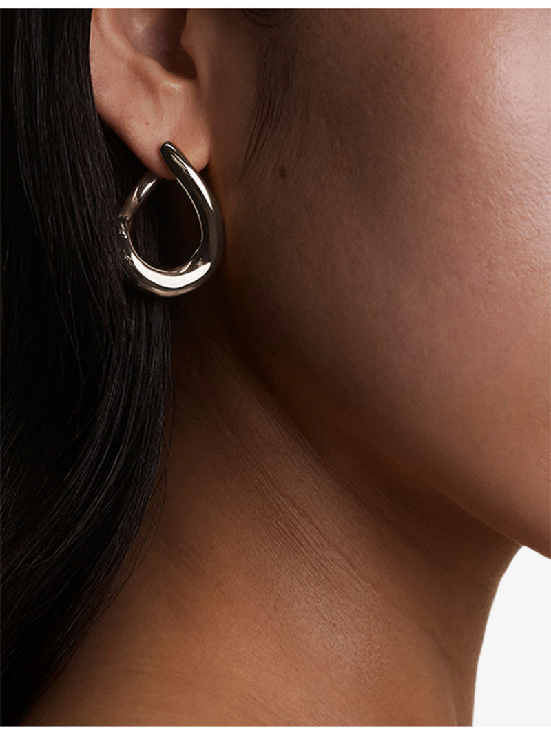 Molten XL Rhodium Plated Brass Hoops 4
