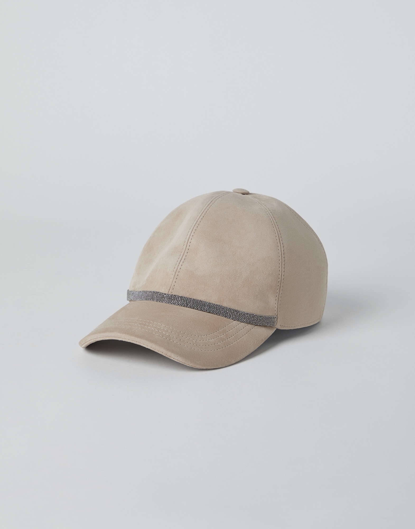Suede baseball cap with shiny trim - 1