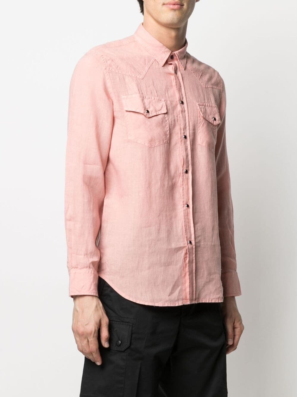 button-up linen shirt - 3