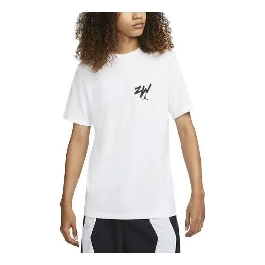 Men's Nike Zion Alphabet Casual Sports Short Sleeve White T-Shirt DM4032-101 - 1